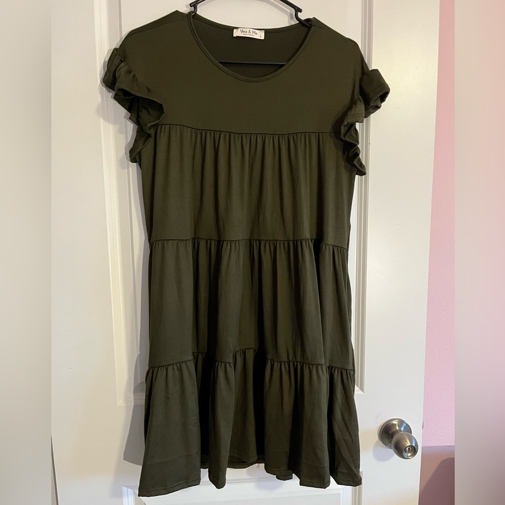 NWOT-Olive Green You & Me Dress
